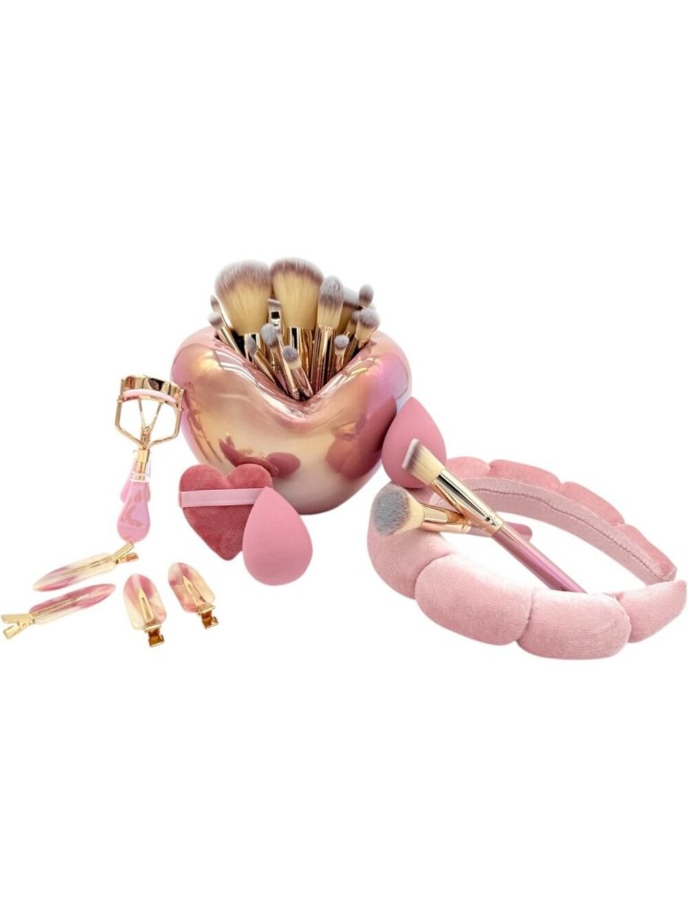 Limited Edition Iridescent Heart Brush Set | 31-Piece Glam Collection